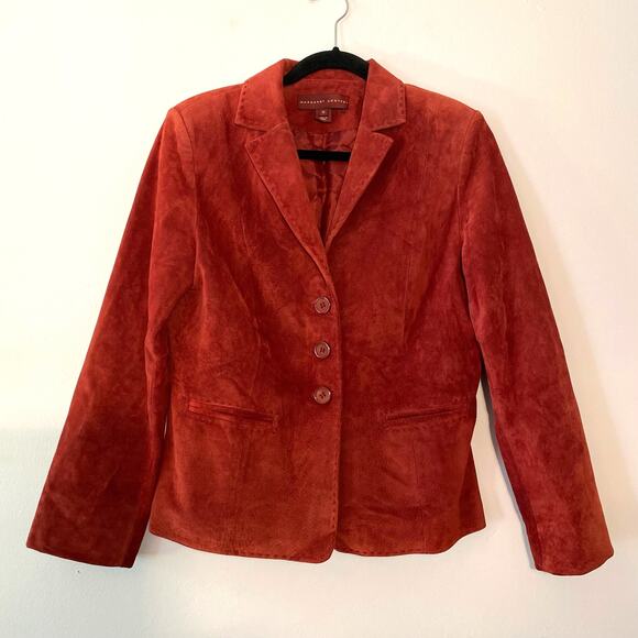 Margaret Godfrey Women's size 10 Red Suede Leather Boho Western Blazer Jacket - Picture 1 of 8